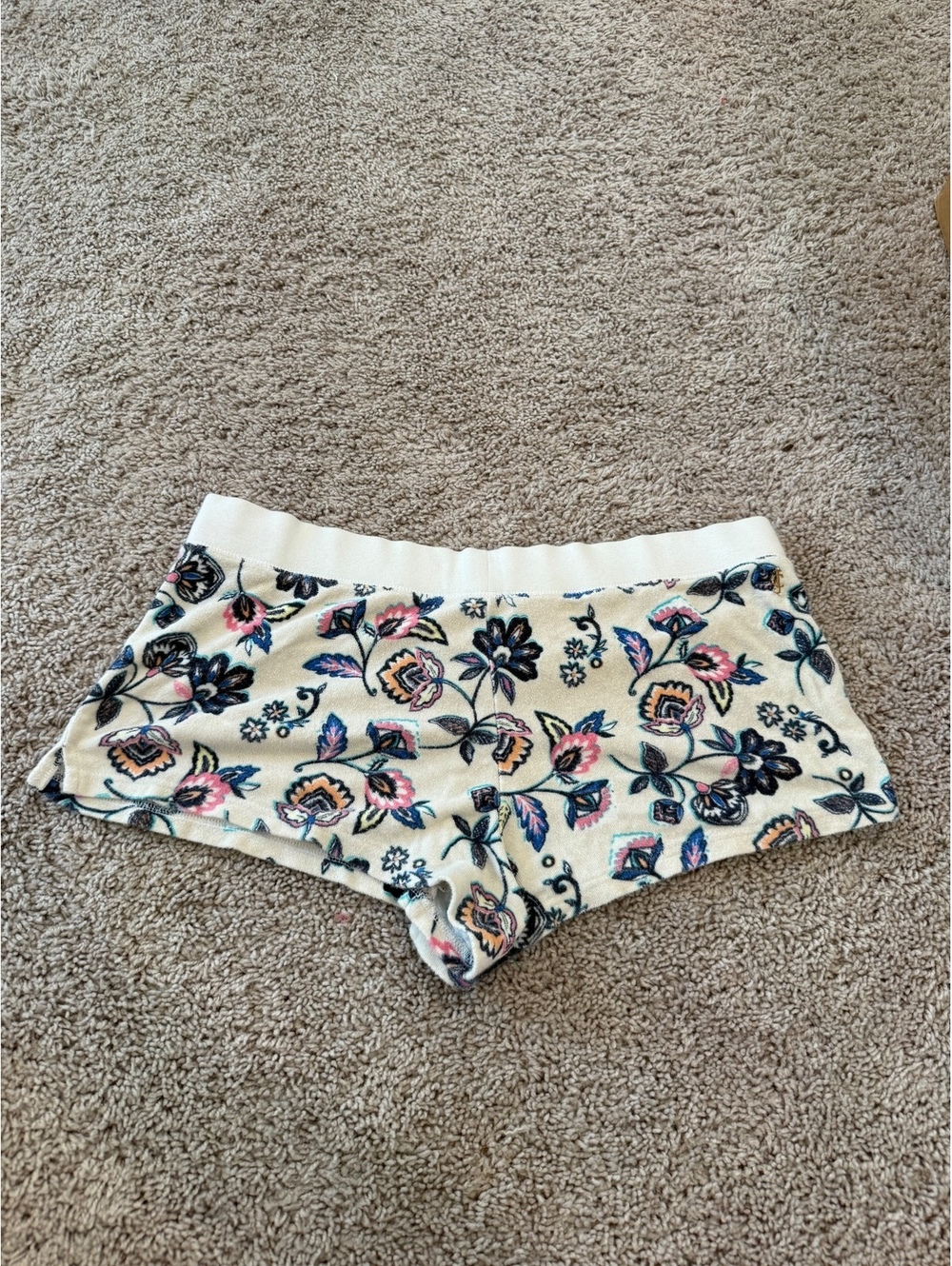 Juicy Couture Floral Micro Mini Sleep Shorts Y2K Lounge Size Large - Picture 2 of 5